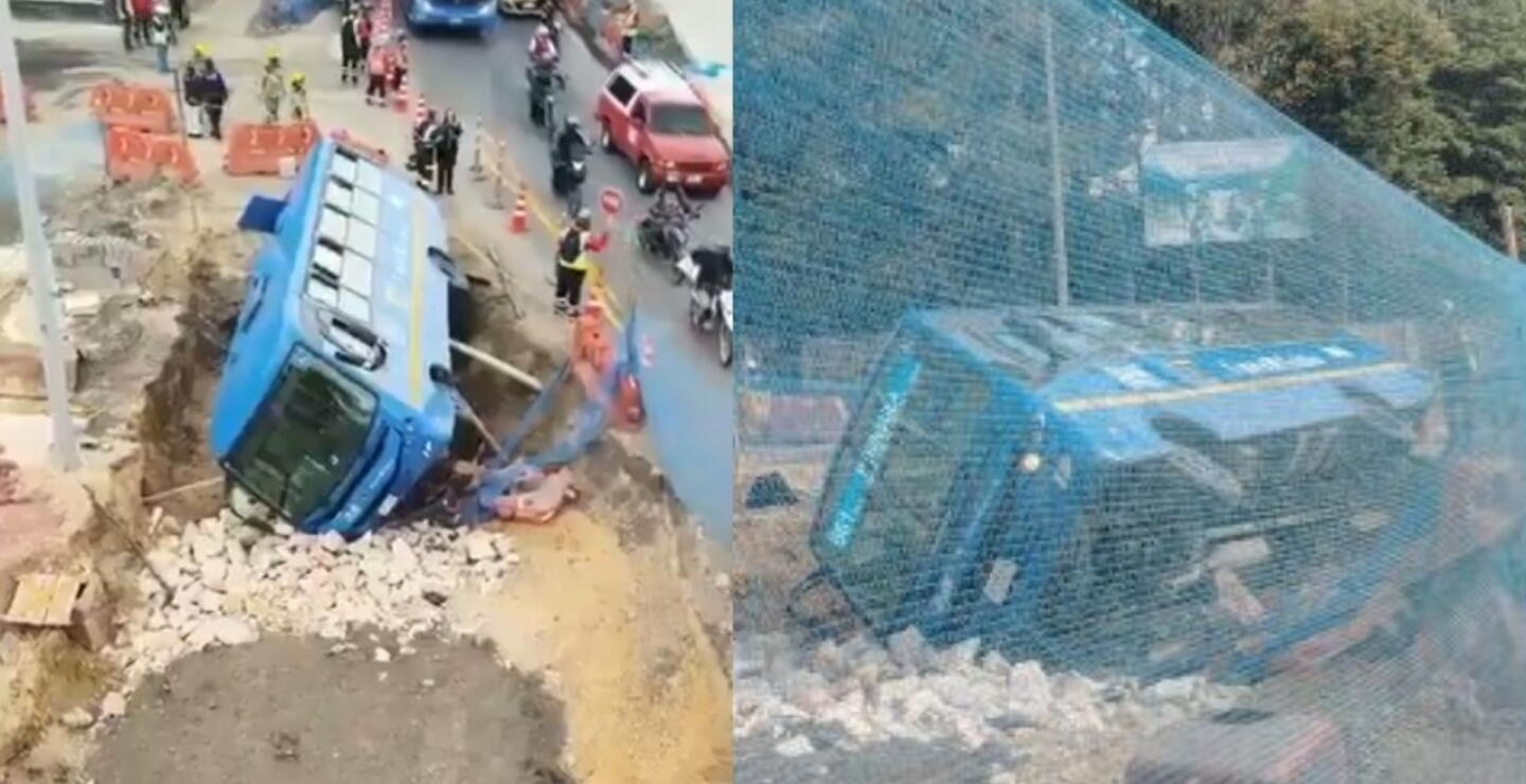Bus de SITP se cayó en una zanja en la carrera 68