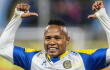 Jaminton Campaz celebra su gol con Rosario Central a Aldosivi.