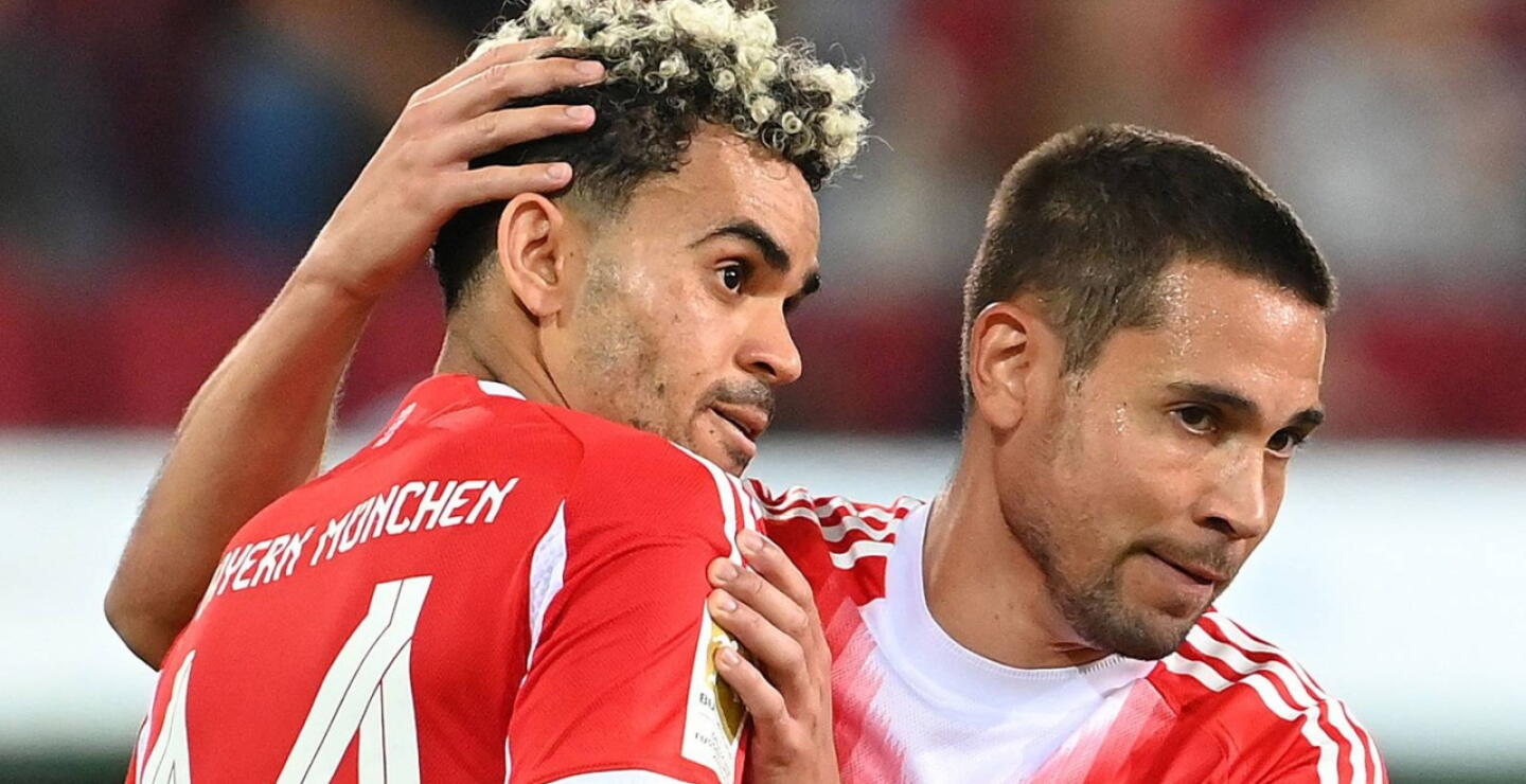 Luis Díaz (izq.) en uno de los partidos con el Bayern Múnich. 