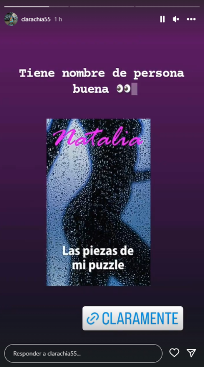 Posteo de Clara Chía respecto a canción de Shakira