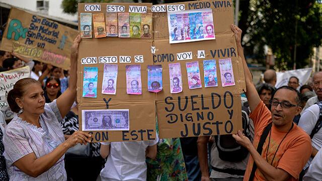 “¡Nos cansamos ya de pasar hambre!”: trabajadores marchan contra Gobierno Maduro