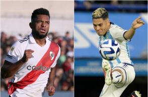 Miguel Ángel Borja y Juan Fernando Quintero, de cara a disputar una fecha más en la liga argentina. 