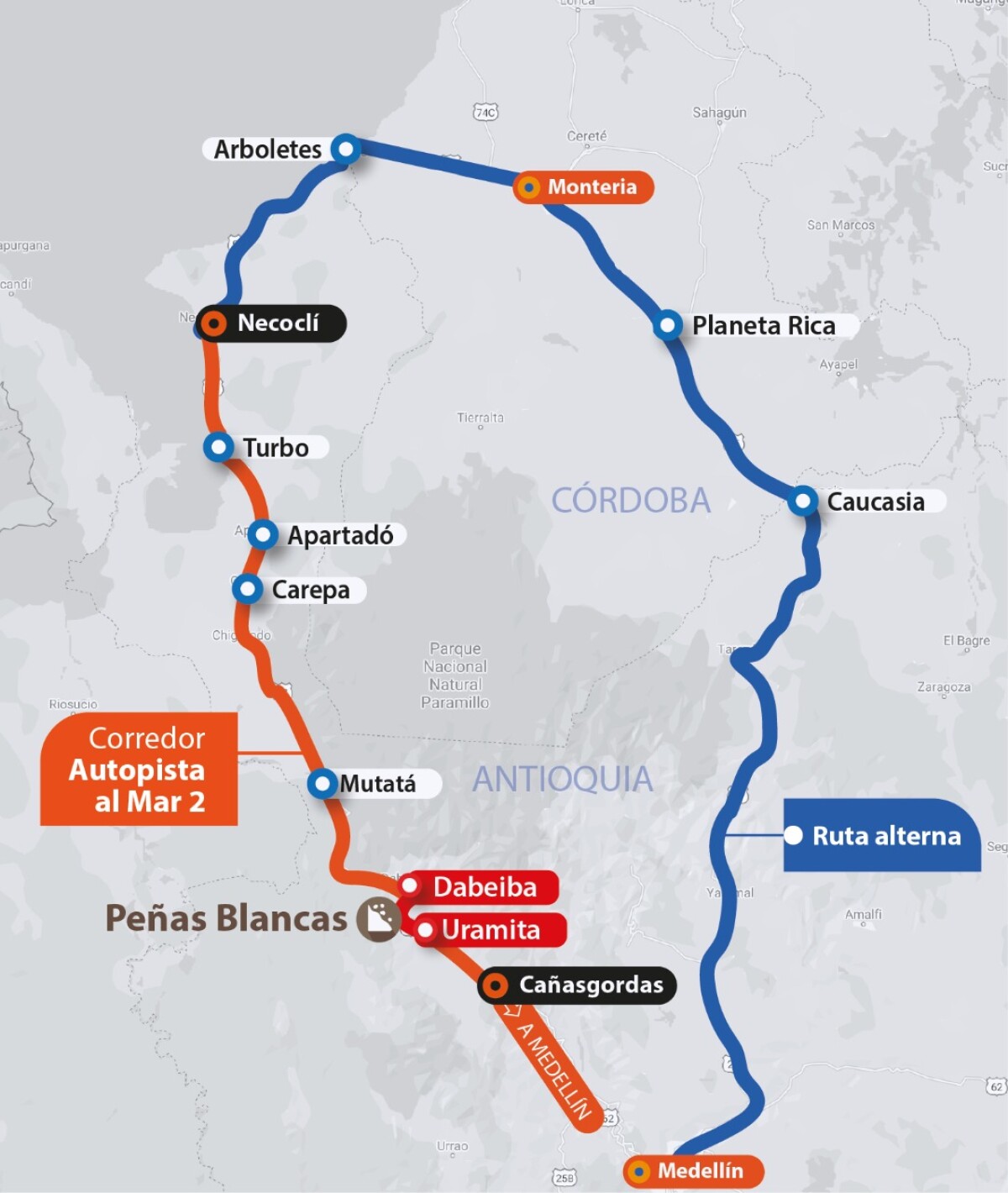 Ruta alterna para ir al Urabá antioqueño