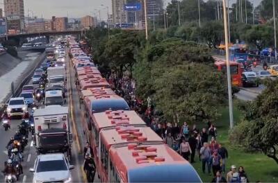 Caos en TransMilenio por manifestaciones