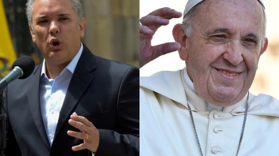 314781_Blu Radio. Iván Duque y Papa Francisco. Foto: AFP