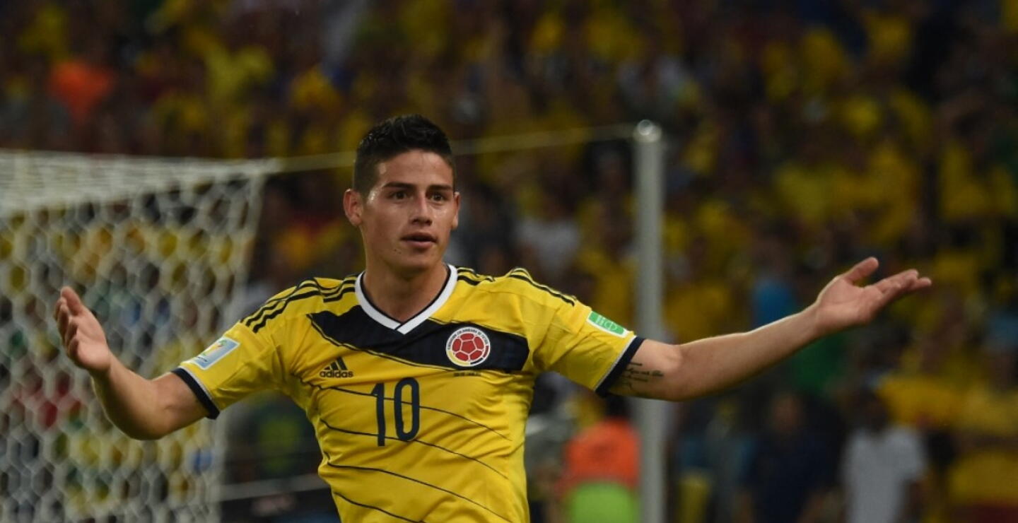 James Rodríguez con la Selección Colombia en el Mundial de Brasil 2014.
