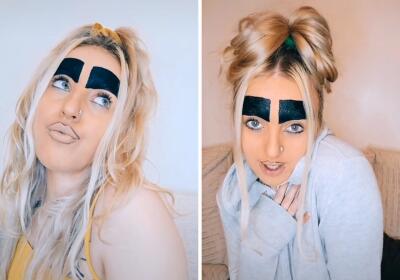 Joven con extrañas cejas