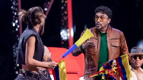 Cepeda juega una broma en La Voz Kids.