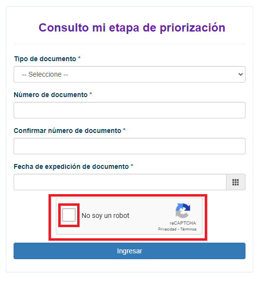 Mi Vacuna checkbox no soy robot.png