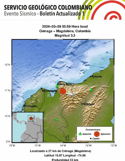 Imagen del temblor hoy del SGC Imagen del temblor hoy del SGC