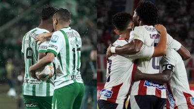 Atlético Nacional y Junior rivalizan este miércoles en cuadrangulares por Liga BetPlay II-2025.