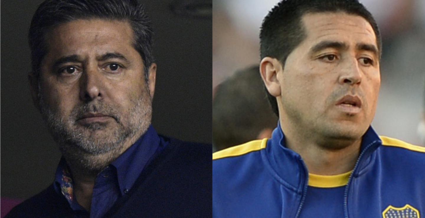 349014_BLU Radio. Daniel Angelici y Juan Román Riquelme // Foto: AFP