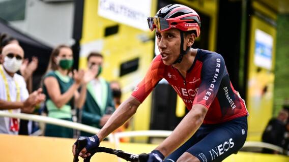 Egan Bernal, ciclista colombiano en el Tour de Francia. Egan Bernal, ciclista colombiano en el Tour de Francia.