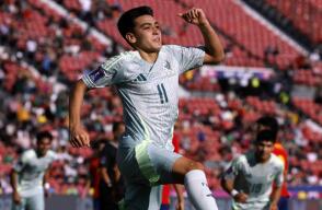 Gilberto Mora, delantero de México vs. España en el Mundial Sub-20.