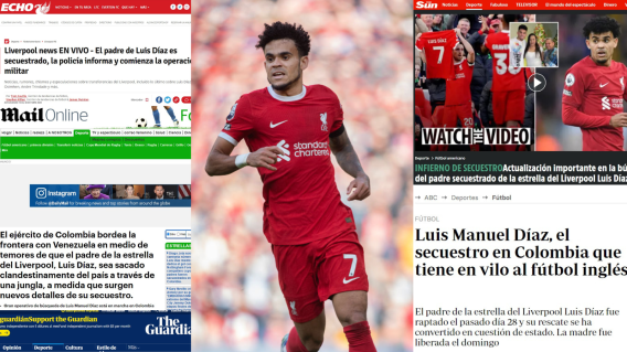 Luis Díaz y titulares de prensa. Luis Díaz y titulares de prensa.