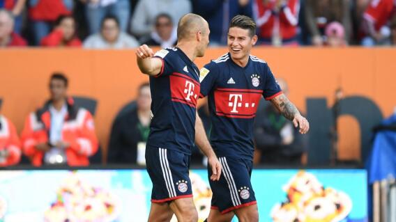 James Rodríguez y Arjen Robben James Rodríguez y Arjen Robben