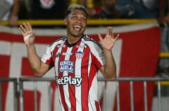 Teófilo Gutiérrez marcó el gol de Junior contra Palmeiras en su debut en la Copa Libertadores. 