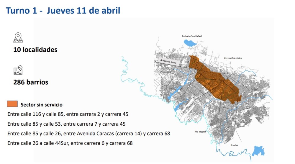 Día uno de racionamiento de agua en Bogotá Día uno de racionamiento de agua en Bogotá