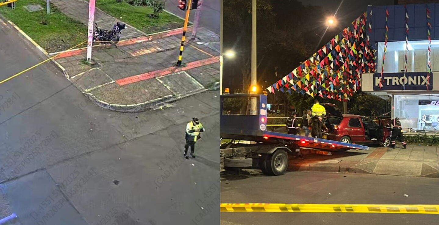 Grave accidente de tránsito en el norte de Bogotá: vehículo casi colisiona contra local comercial