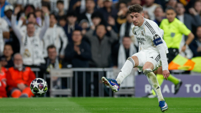 Federico Valverde en los octavos de final de la Champions League 