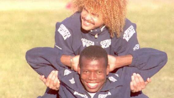 Carlos Valderrama y Faustino Asprilla Carlos Valderrama y Faustino Asprilla