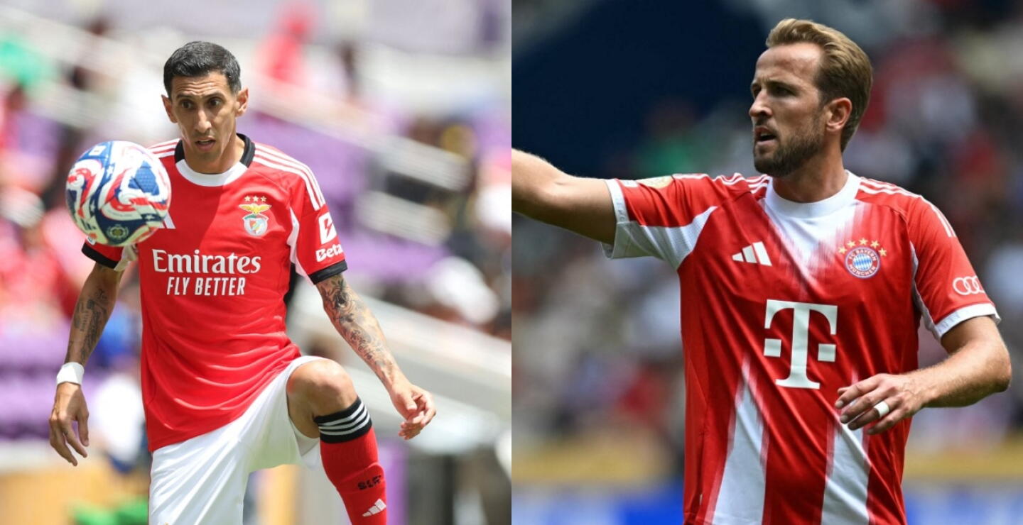 Ángel Di María, figura del Benfica, y Harry Kane, del Bayern Múnich.