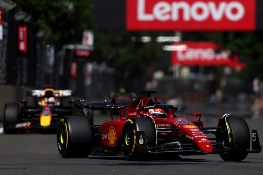 Charles Leclerc, en el Gran Premio de Azerbaiyán