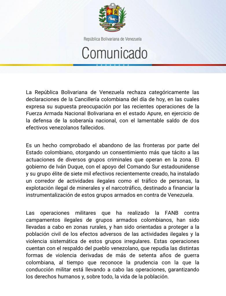 Comunicado gobierno venezolano (2).jpeg