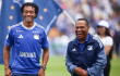 Juan Guillermo Cuadrado junto a Willington Ortiz en su presentación como nuevo jugador de Millonarios. 