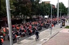 374378_Manifestación rappitenderos // Foto: Captura de video twitter