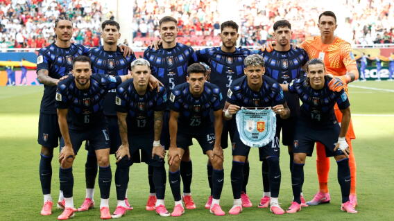 La Selección Uruguay en uno de los  partidos del Mundial 2026.