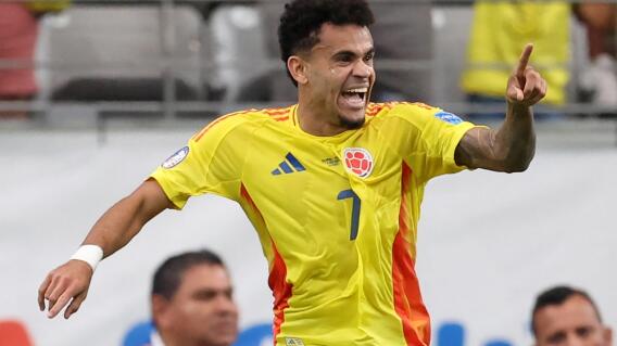 Luis Díaz, delantero de la Selección Colombia, celebra un gol en la Copa América 2024 Luis Díaz, delantero de la Selección Colombia, celebra un gol en la Copa América 2024