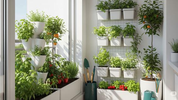 Imagen referencial de huerta casera dentro de un apartamento