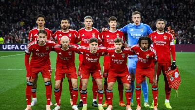 Richard Ríos en la formación titular del Benfica frente al Ajax por la Champions League. 
