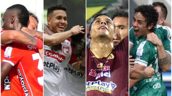 América, Santa Fe, Tolima y Equidad América, Santa Fe, Tolima y Equidad