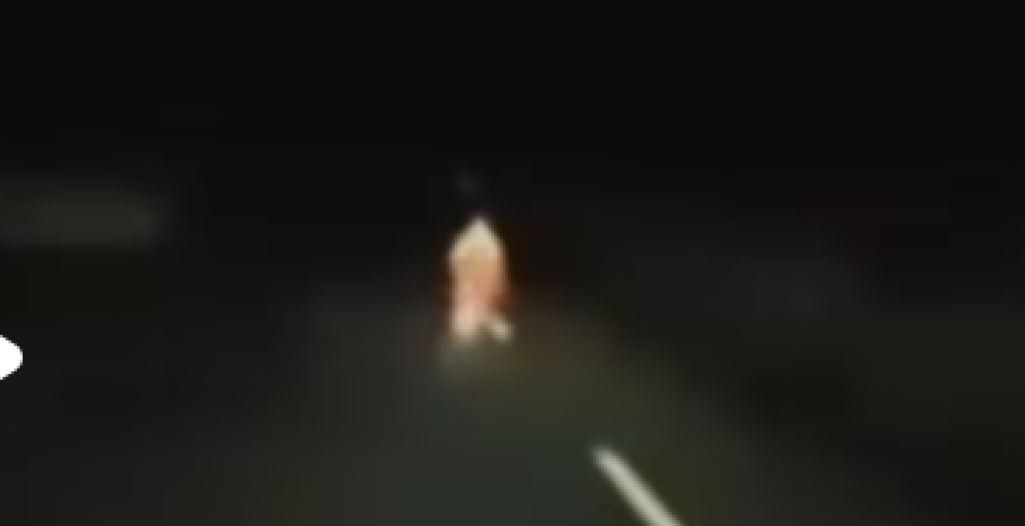 Camionero captó una figura misteriosa en la carretera