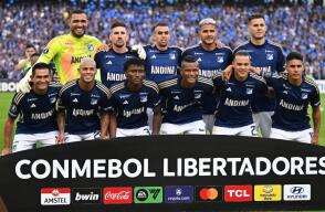 Jugadores de Millonarios, previo al partido contra Flamengo, en la Copa Libertadores 2024 Jugadores de Millonarios, previo al partido contra Flamengo, en la Copa Libertadores 2024