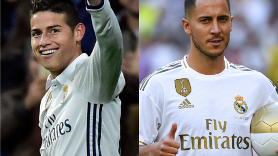 343562_BLU Radio. James Rodríguez y Eden Hazard / Foto: AFP