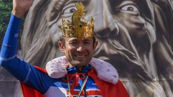 Leonardo Páez, ciclista colombiano luego de ganar la Kronplatz King 2023