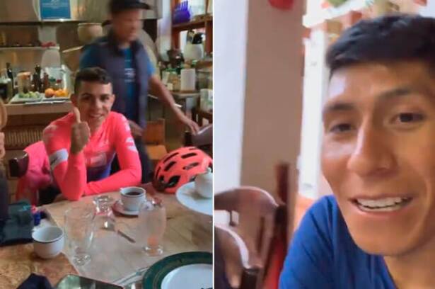 Nairo Quintana y Sergio Higuita, ciclistas colombianos.
