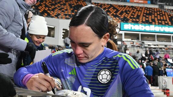 Katherine Tapia, guardameta de la Selección Colombia femenina, tras el partido contra Estados Unidos, por la SheBelieves Cup Katherine Tapia, guardameta de la Selección Colombia femenina, tras el partido contra Estados Unidos, por la SheBelieves Cup