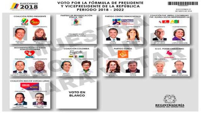 Esta es la razón por la que hay dos casillas de voto en blanco en el tarjetón para presidenciales Esta es la razón por la que hay dos casillas de voto en blanco en el tarjetón para presidenciales