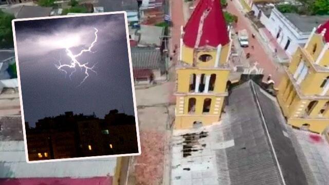 Rayos acaban con la vida de dos campesinos e impactan una iglesia en Bolívar 