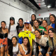 Futbolistas de la Selección Colombia junto a Karol  G en un concierto en Miami.