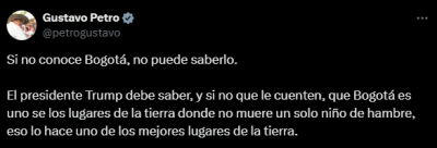 Palabras de Petro contra Trump
