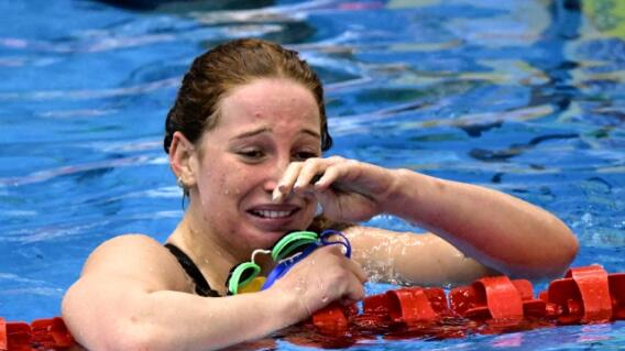 Mollie O'Callaghan, nadadora australiana en el Mundial de Natación de Fukuoka
