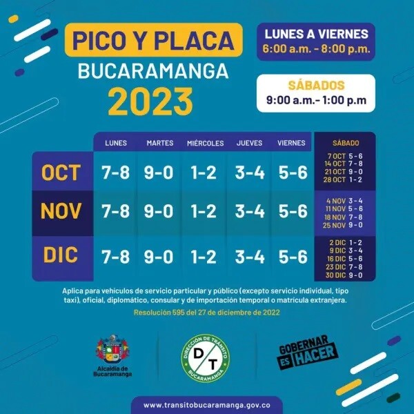 Pico y placa en Bucaramanga Pico y placa en Bucaramanga