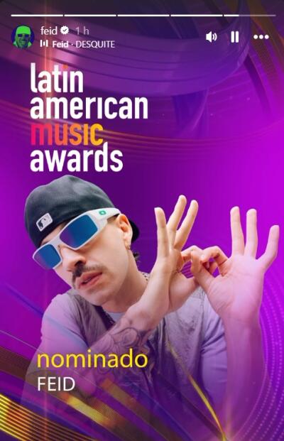 Feid tiene 12 nominaciones en los Premios Latin AMAs Feid tiene 12 nominaciones en los Premios Latin AMAs