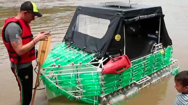 En balsa armada con materiales reciclables, ambientalistas emprenden travesía por el río Magdalena