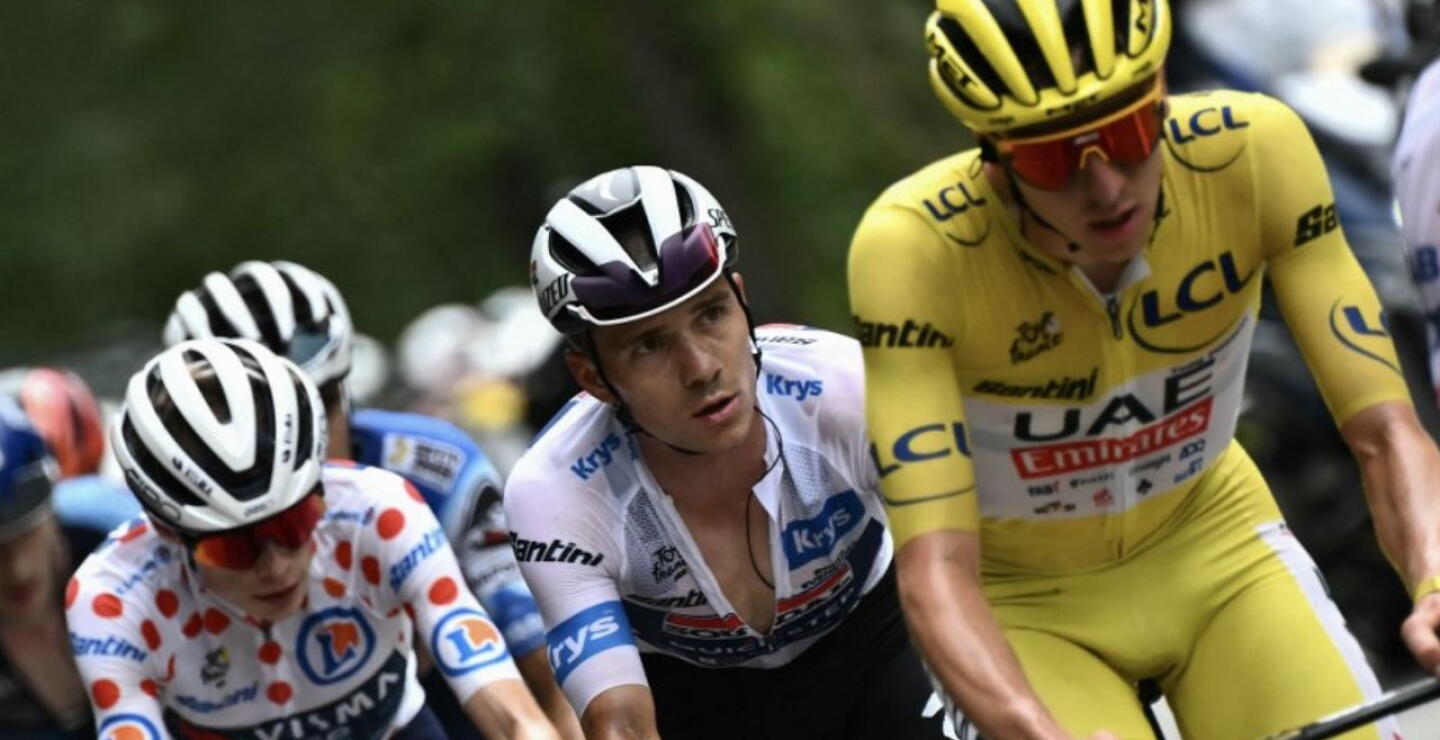 Jonas Vingegaard, Remco Evenepoel y Tadej Pogacar.